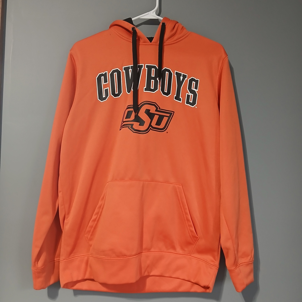 Oklahoma State University OSU Cowboys Hoodie Mens Medium Orange Pullover